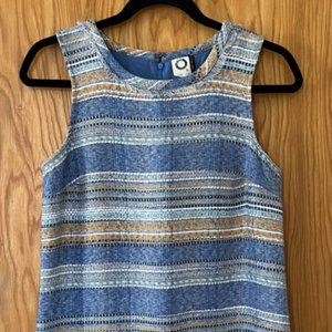 Akemi + Kim Sleeveless Shift Dress blue/yellow - US 0